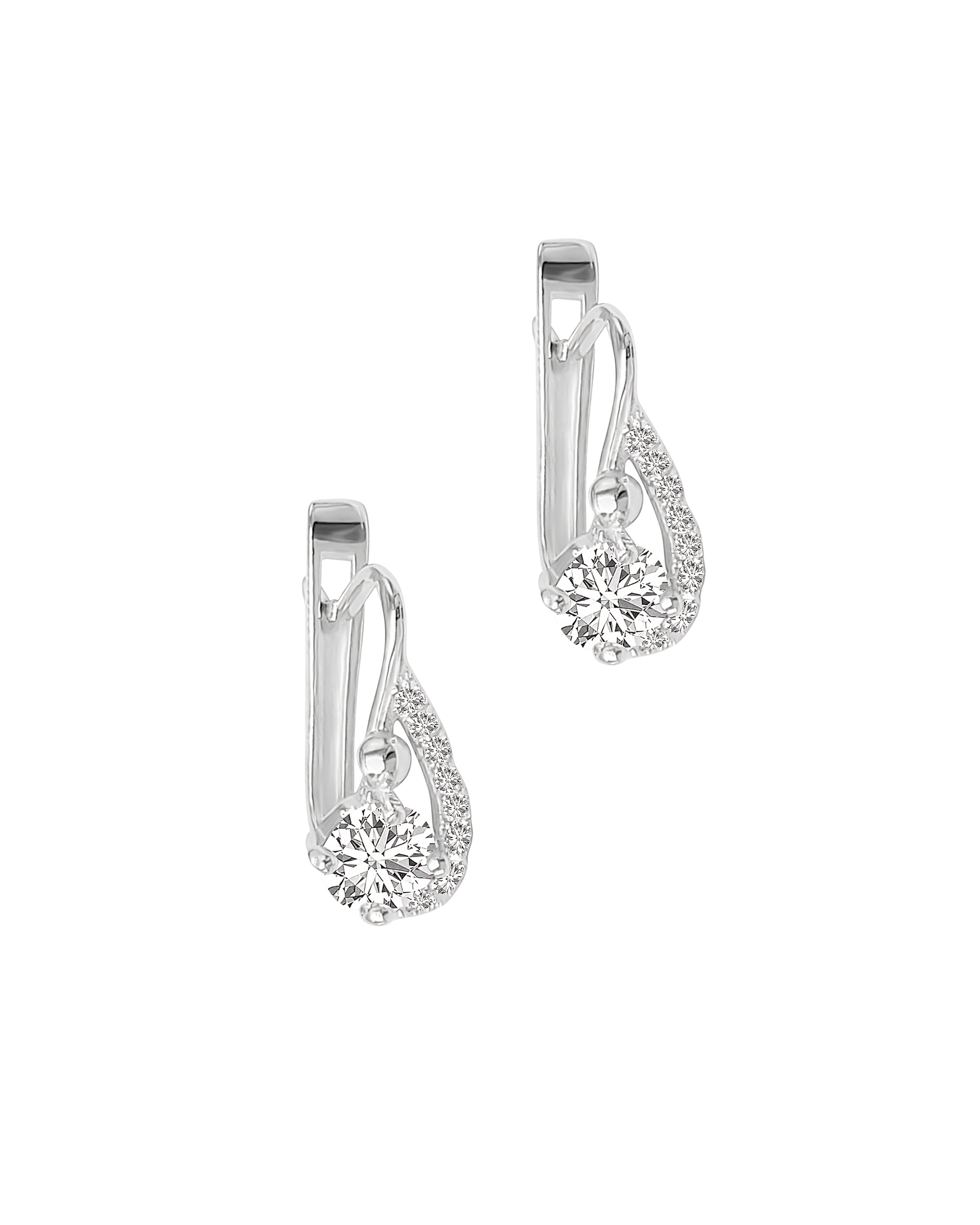 BOUCLES D'OREILLES EN ARGENT SERTIE DE PIERRES