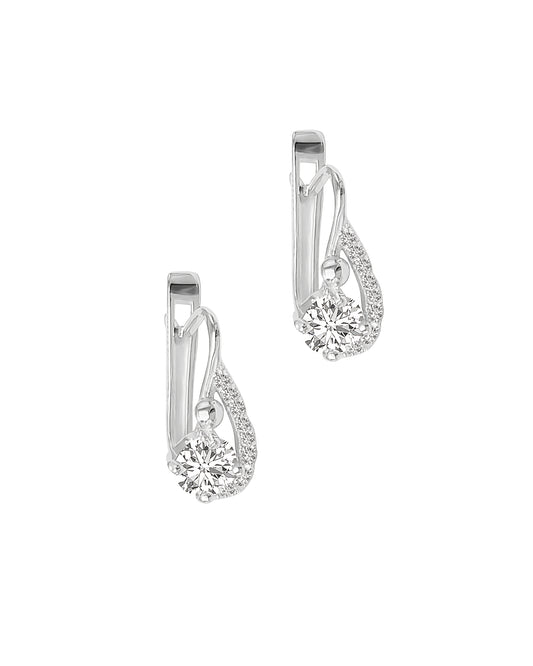 Silver earrings set with stones