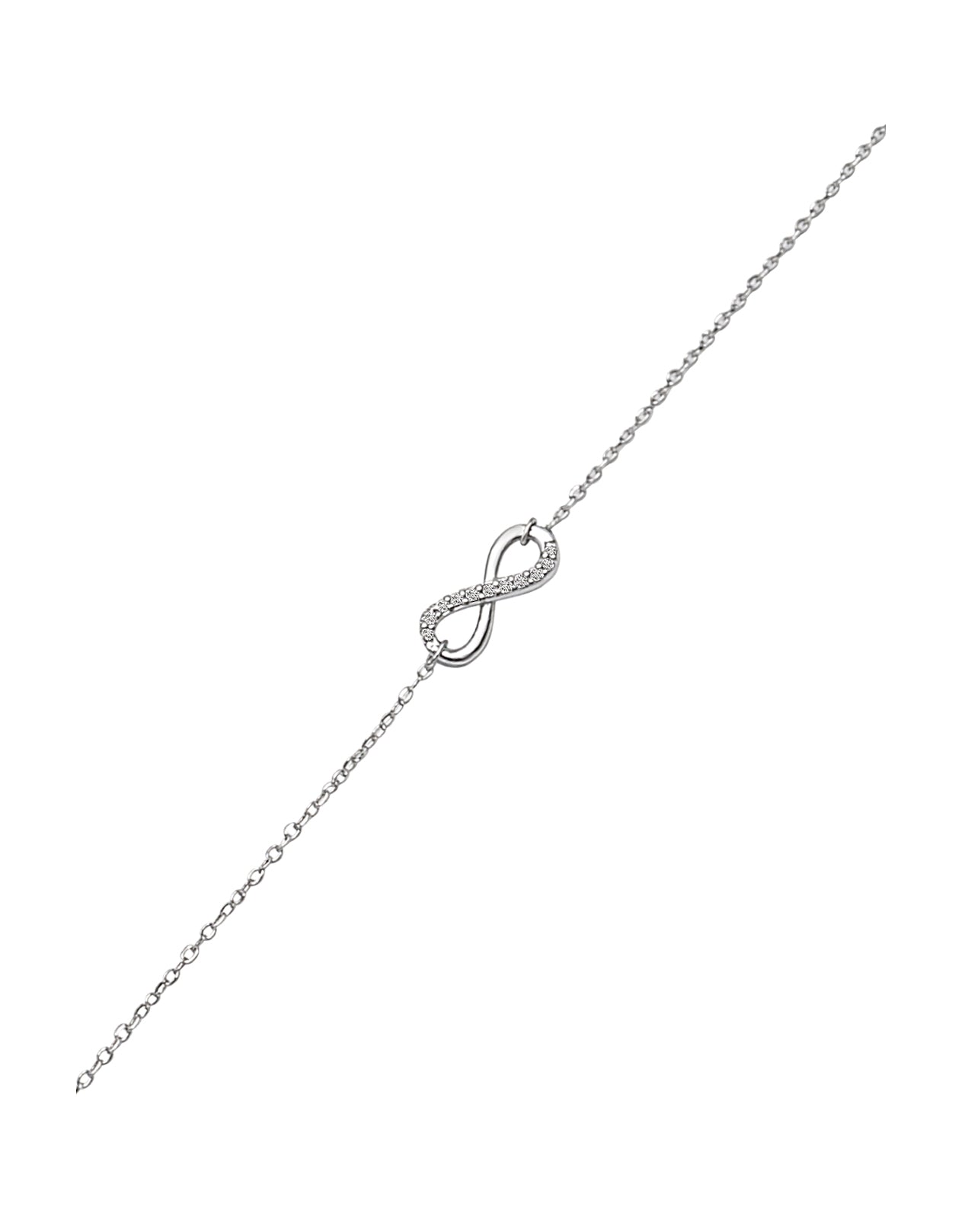 INFINITY SILVER BRACELET WITH STONES