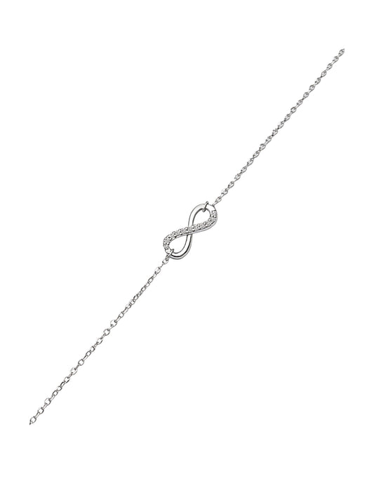 Bracelet en argent infini avec pierres