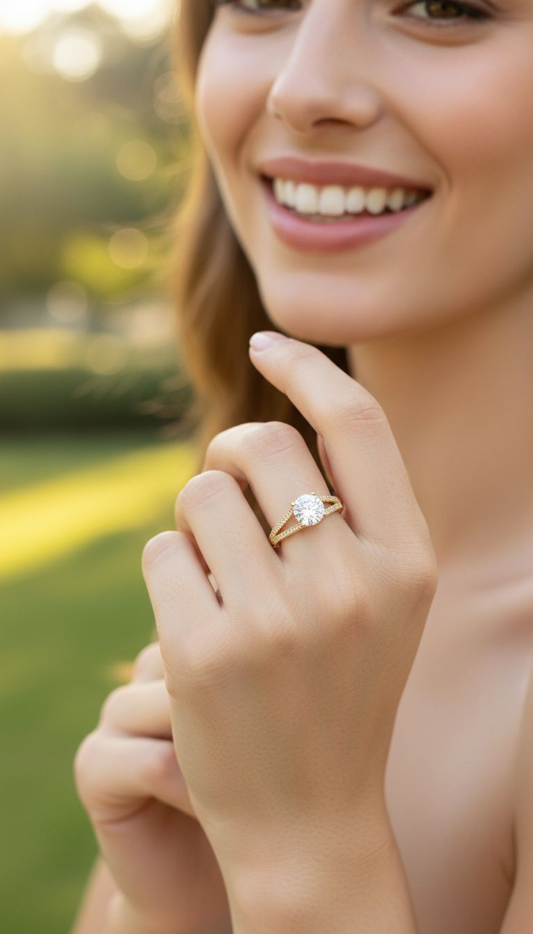 8 mm vergulde solitaire ring