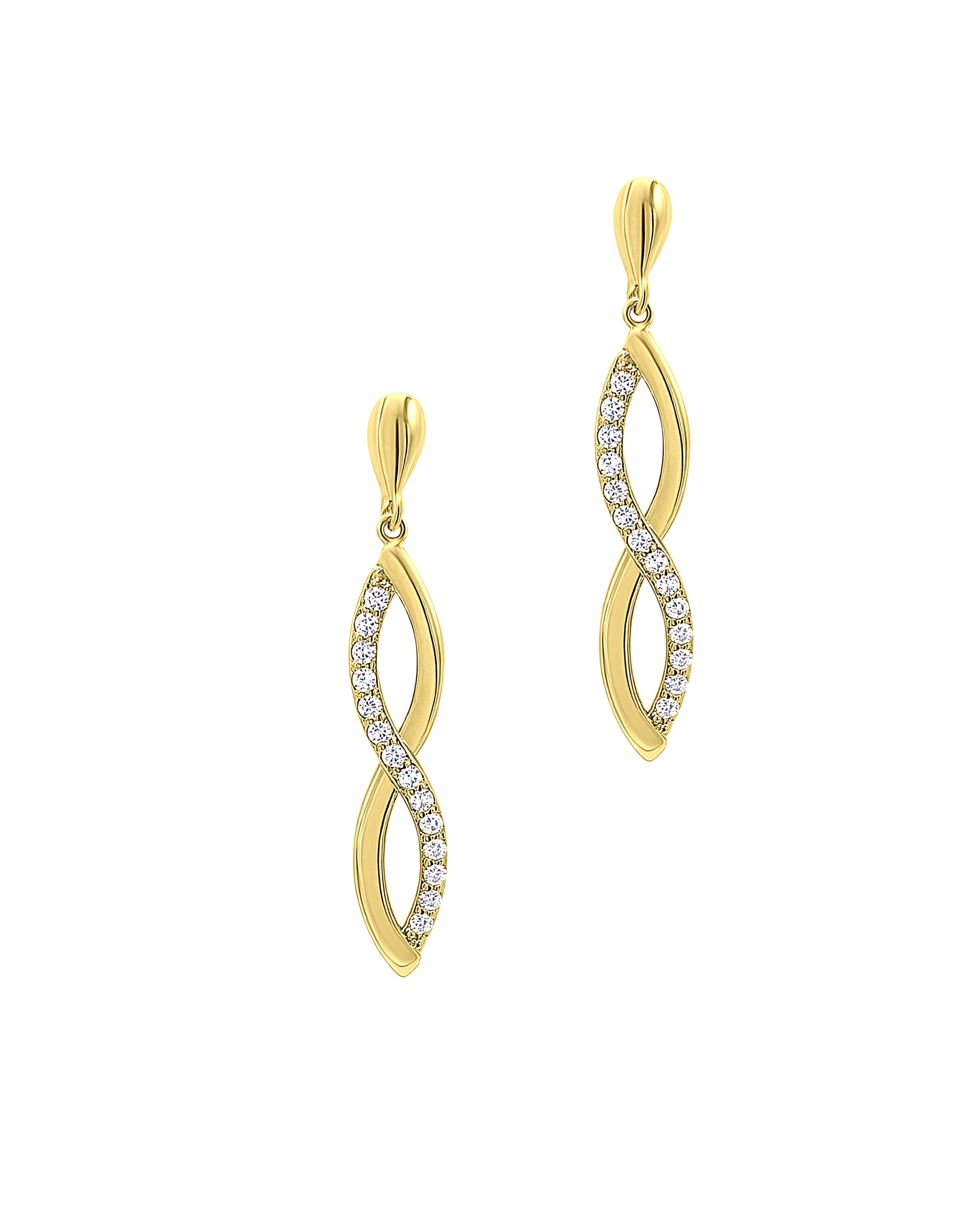 BOUCLES D'OREILLES EN PLAQUE OR INFINI PENDANT