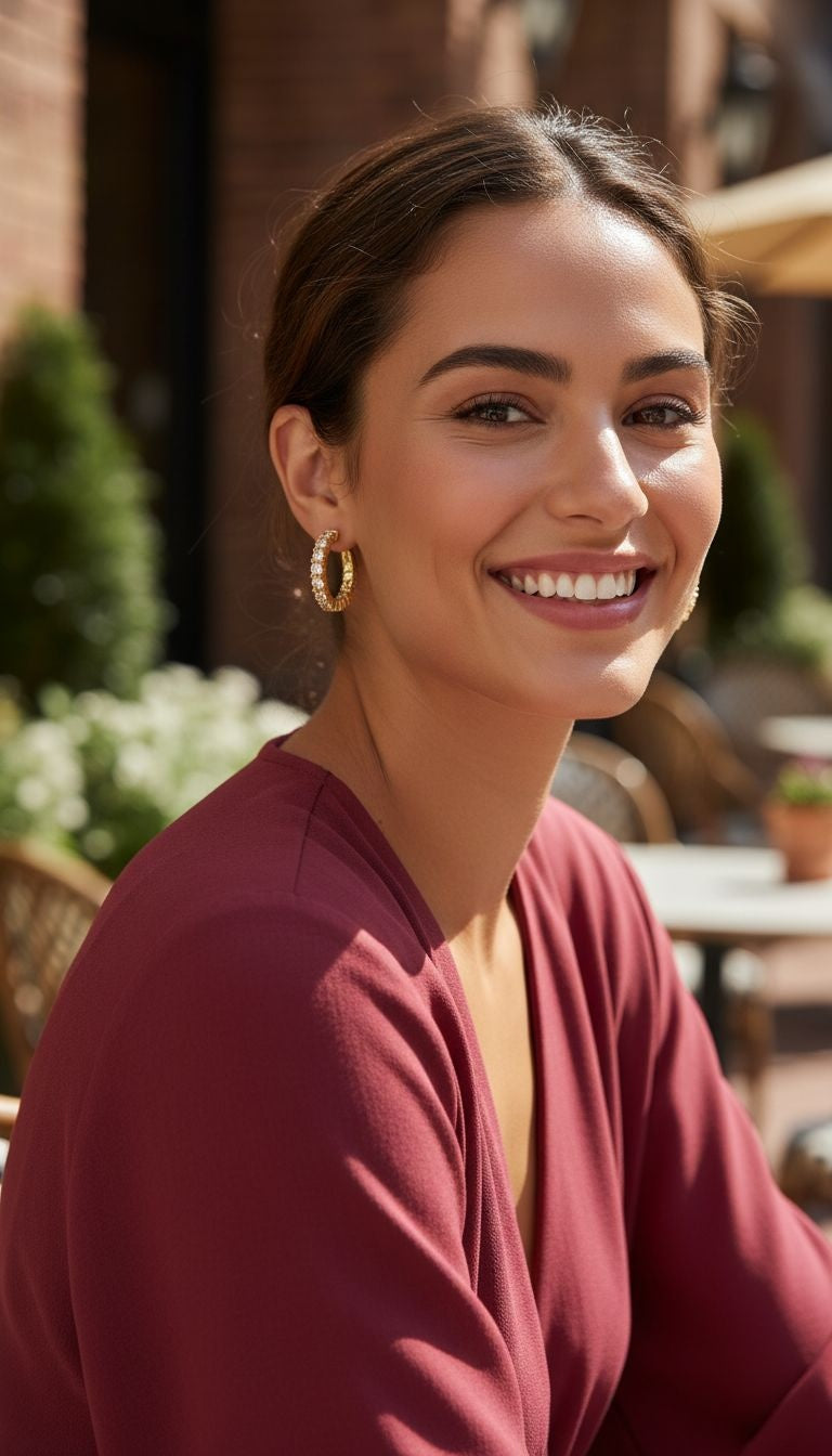 VERGULD HAKEN MET STENEN 2,1 CM