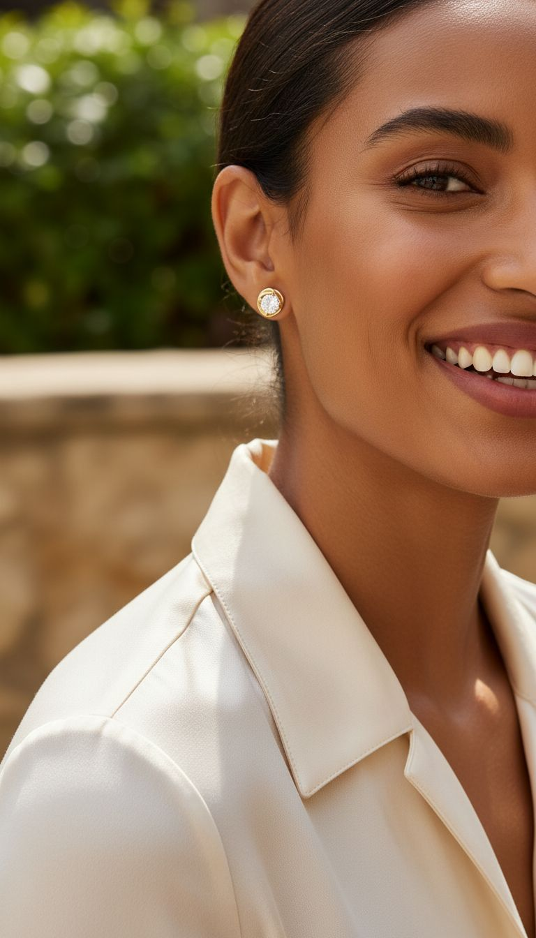 Vergulde solitaire oorbellen met gedraaide draad