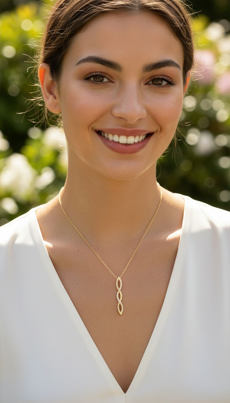 COLLIER EN PLAQUE OR PENDENTIF VAGUES