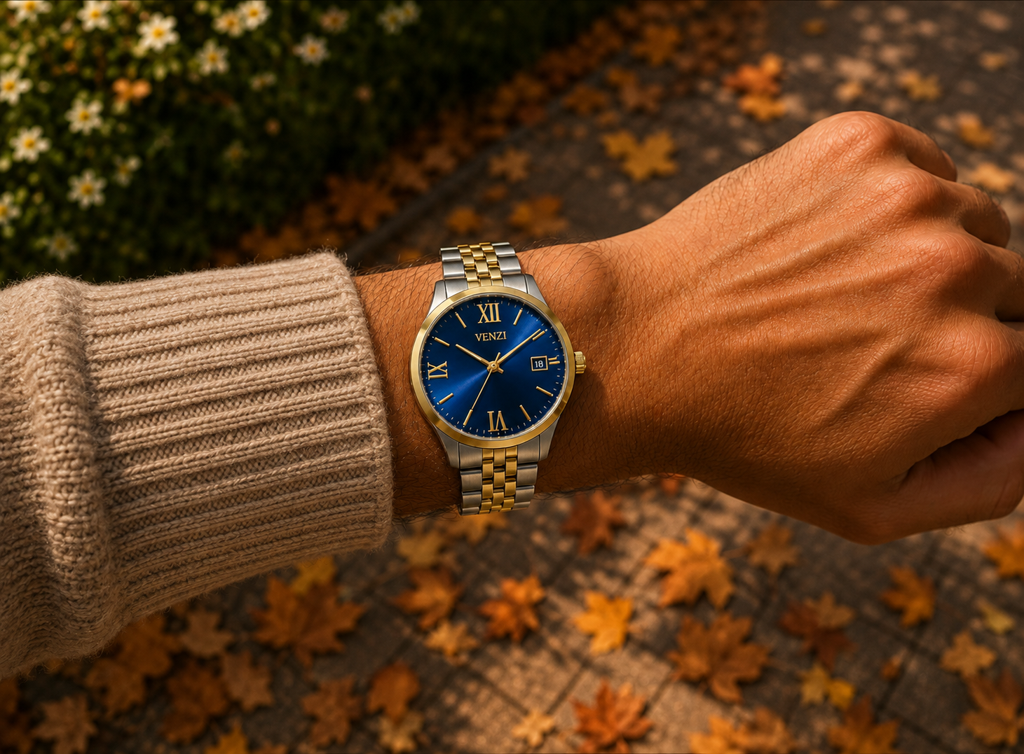 Montre Venizi bicolore cadran bleu nuit
