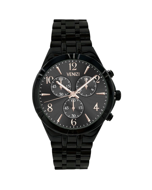 Venizi black watch with black dial