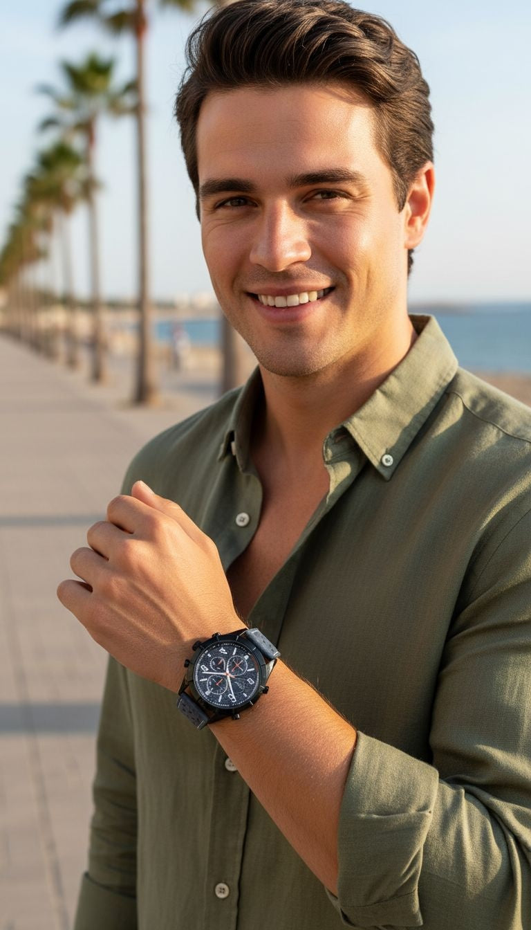 VENIZI BLUE HORLOGE MET MARINEBLAUWE WIJZERPLAAT