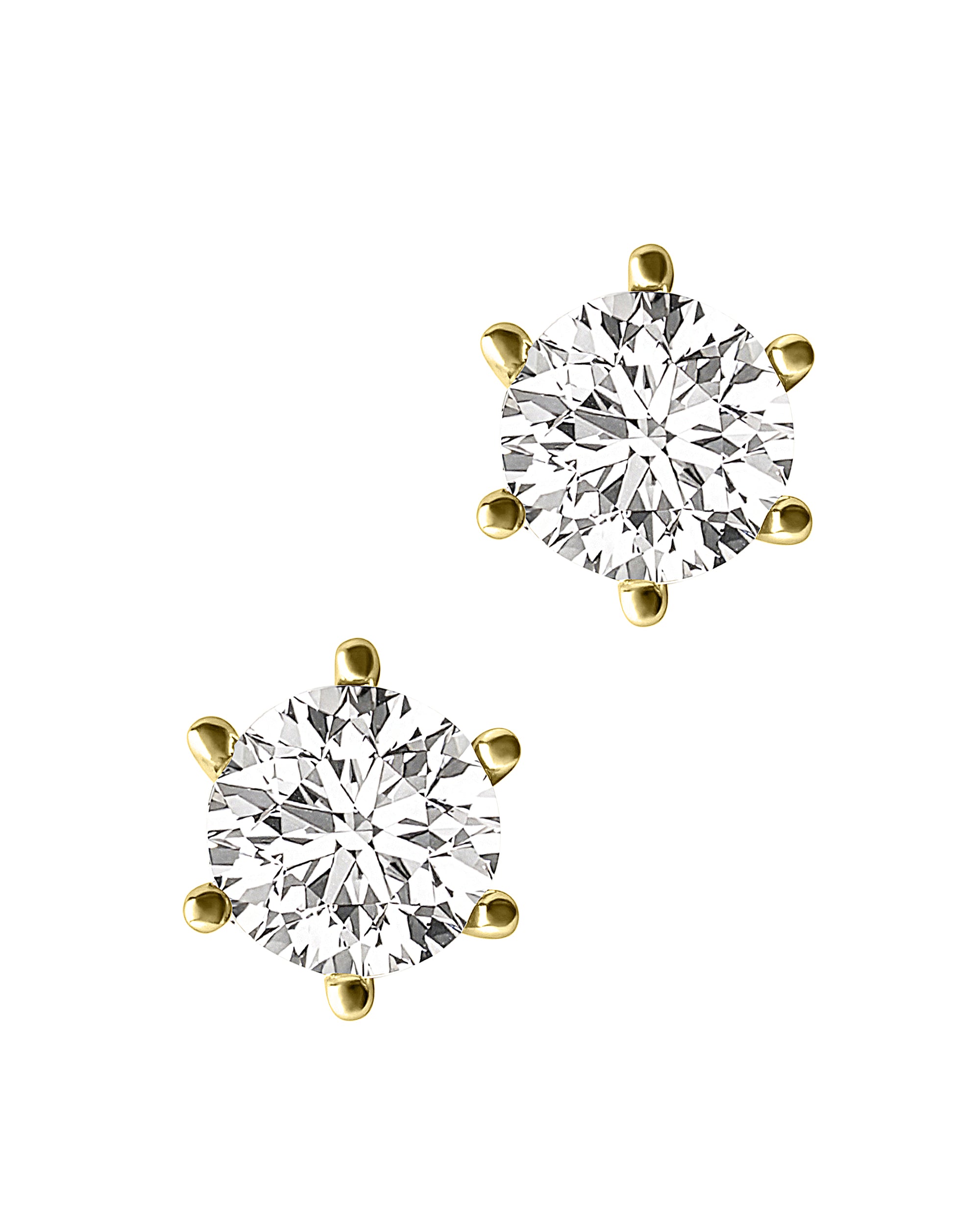 GOLD PLATED EARRINGS WITH SOLITAIRE SIGN