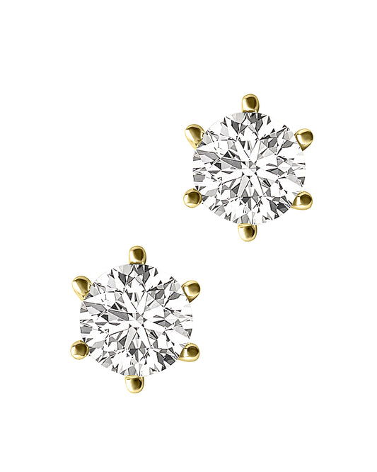 Boucles d'oreilles en plaqué or avec solitaire