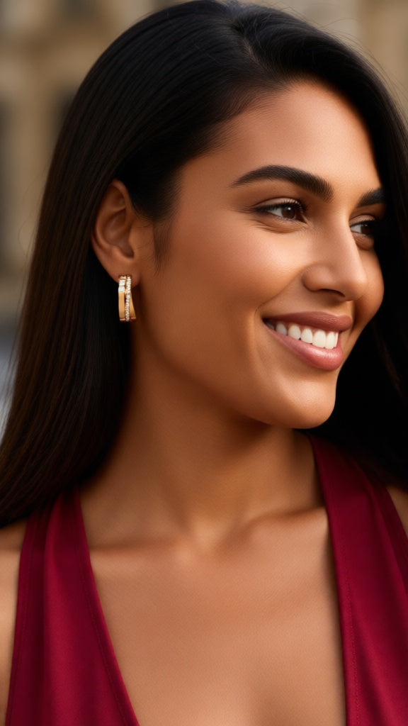 Vergulde creolen met zirkonia