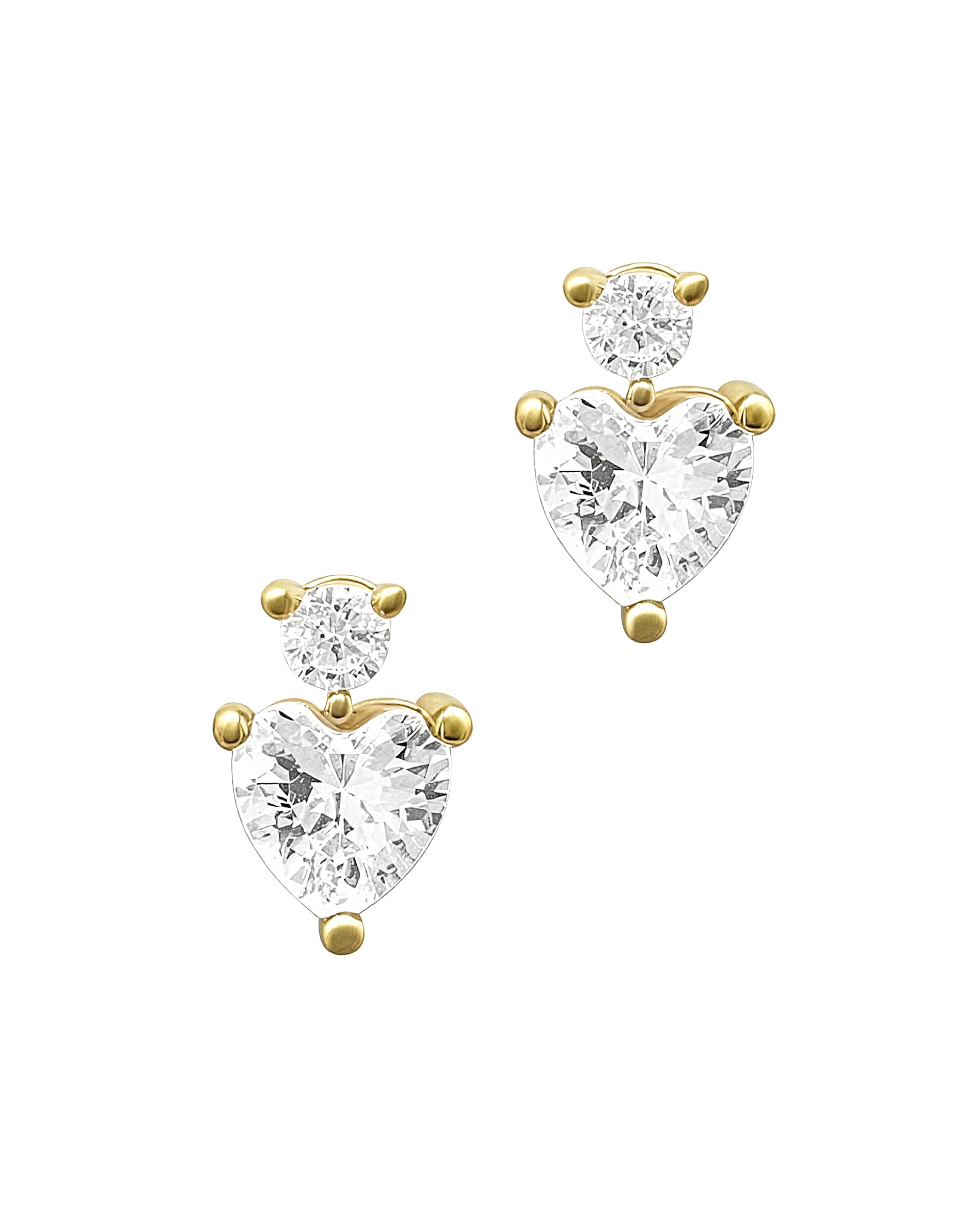 GOLD PLATED EARRINGS WITH ZIRCONIUM HEART
