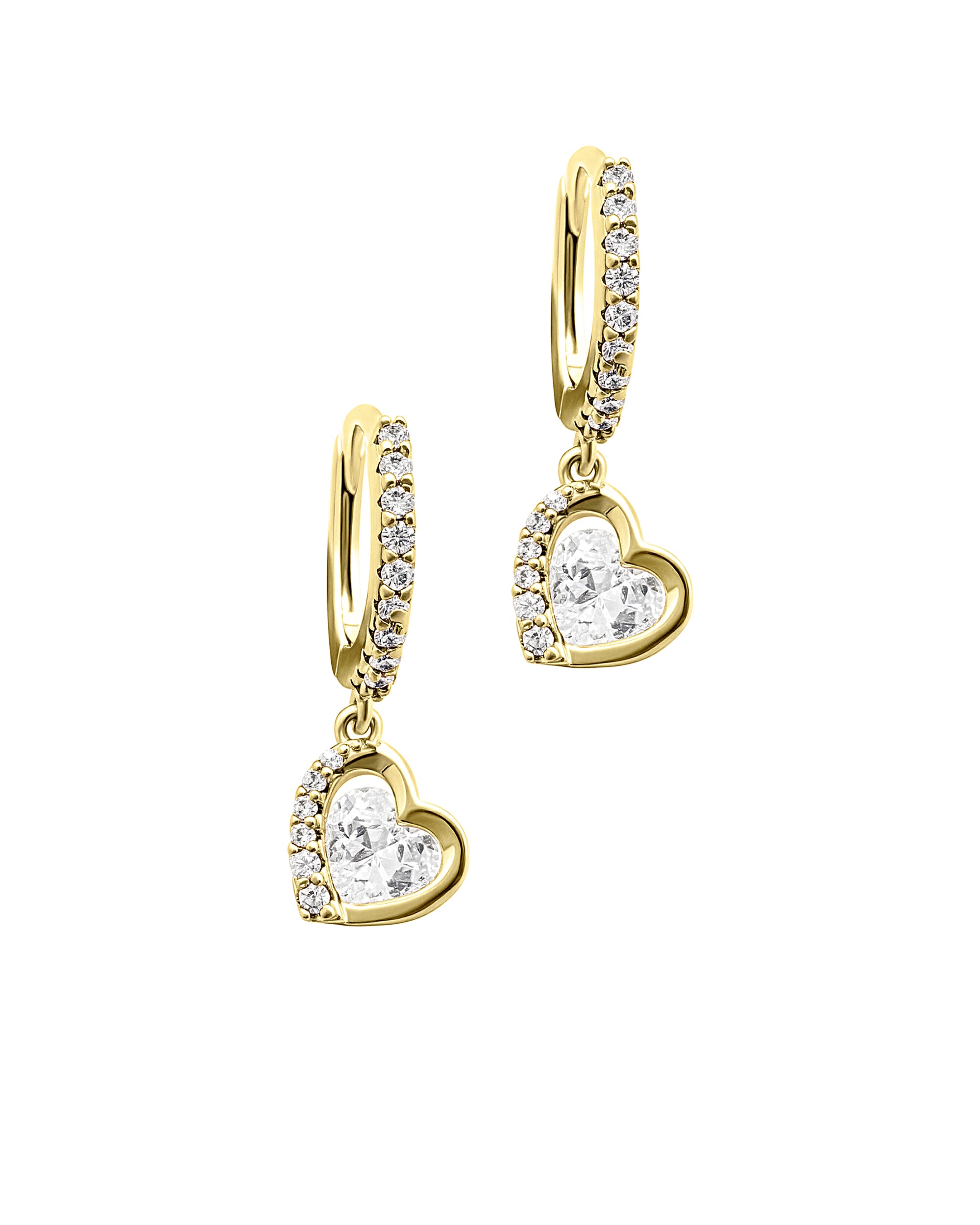 CREOLES EN PLAQUE OR COEUR PENDANT