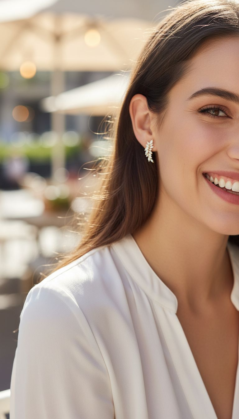 Vergulde bladoorbellen met zirkonia