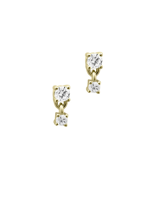Boucles d'oreilles pendantes avec double zircon