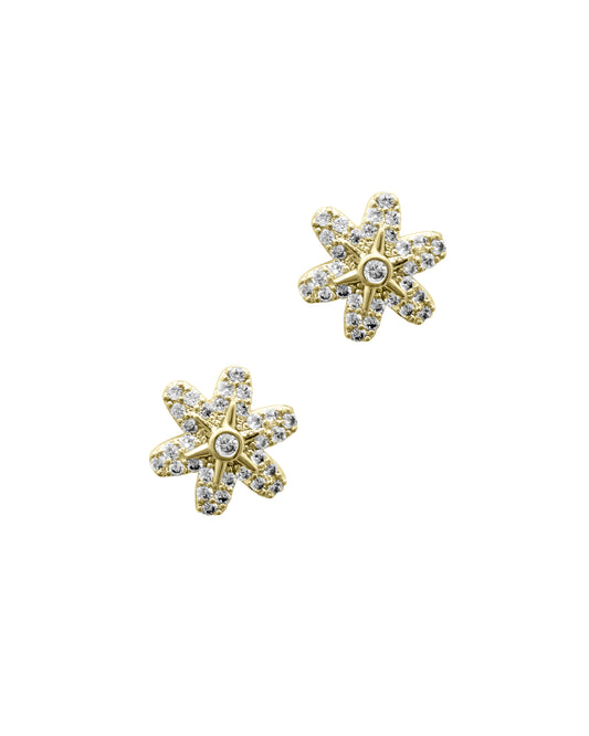 Boucles d'oreilles en plaqué or motif fleur