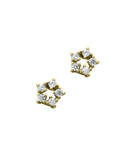 Boucles d'oreilles en plaqué or fleur avec zirconium
