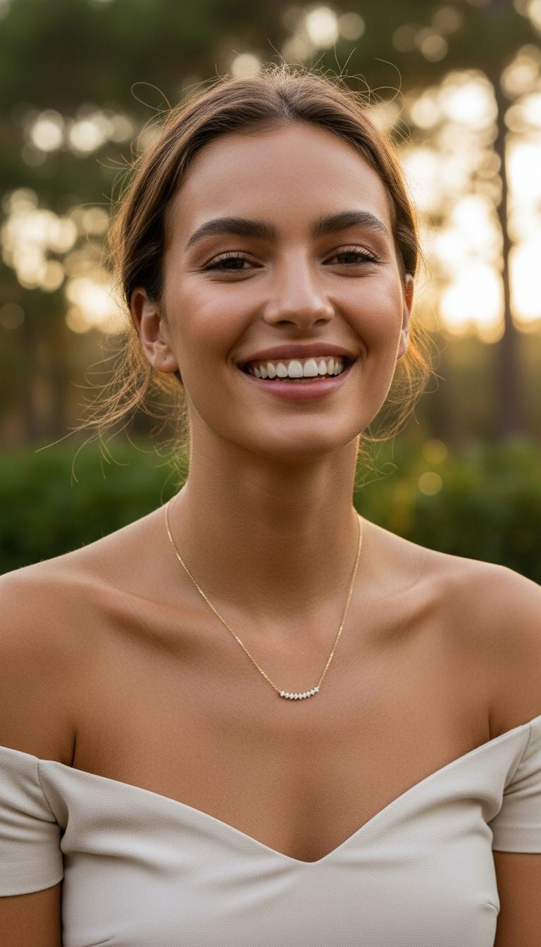 VERGULDE STRIKKETING MET 9 ZIRKONIUMSTENEN