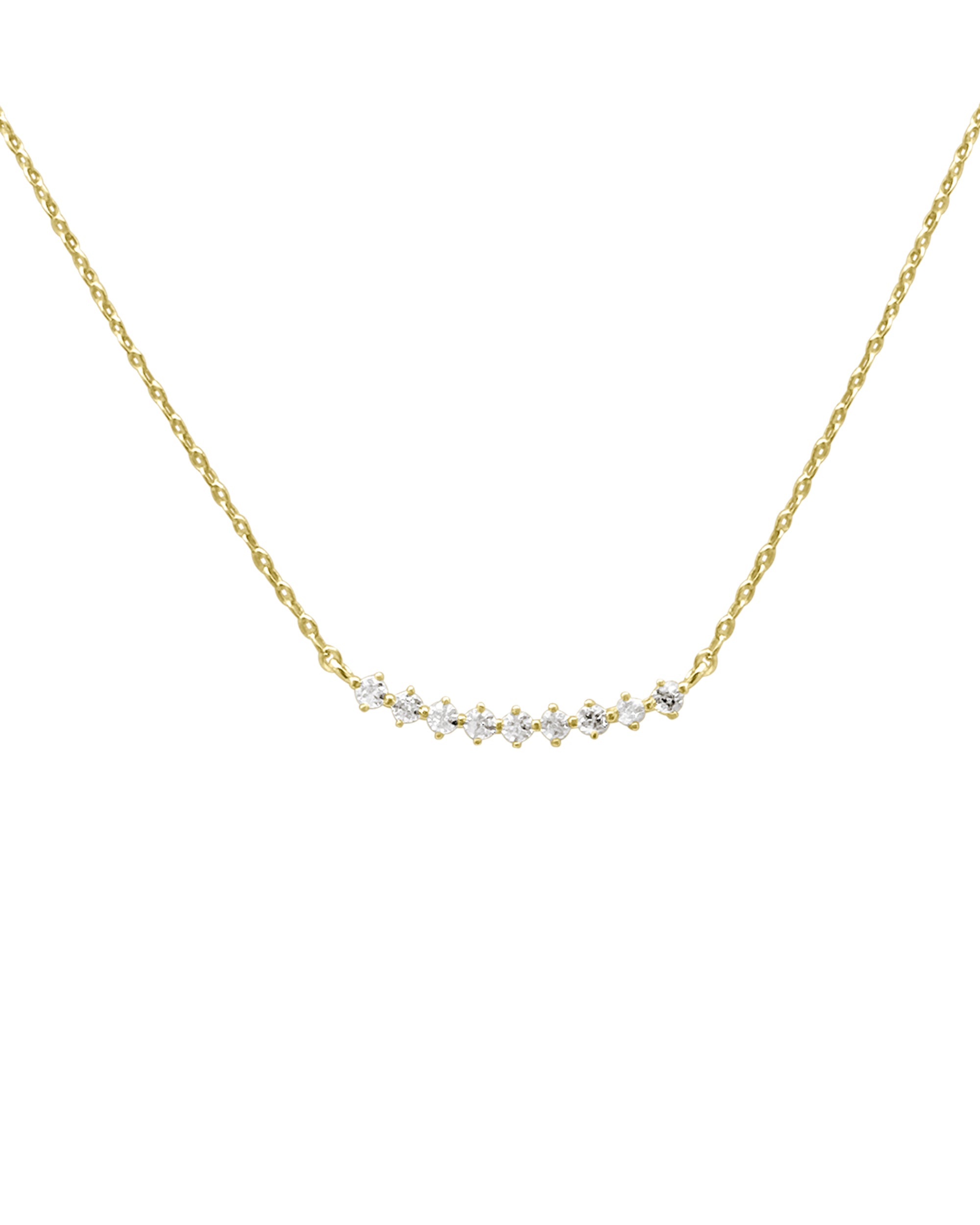 VERGULDE STRIKKETING MET 9 ZIRKONIUMSTENEN