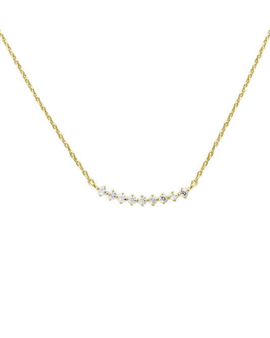 Collier en plaqué or avec rangee centrale de zirconium