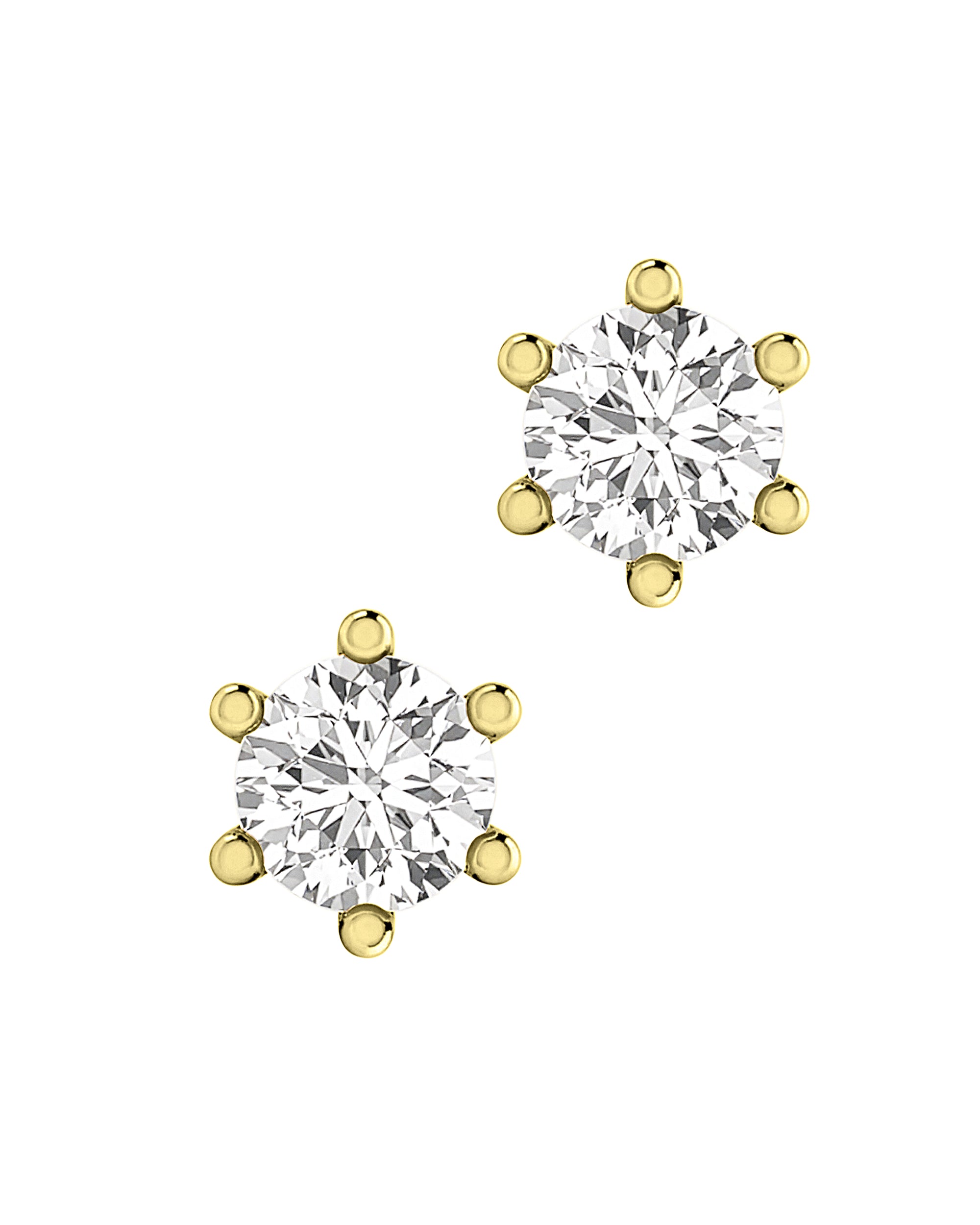 BOUCLES D'OREILLES EN PLAQUE OR SOLITAIRE 3 MM