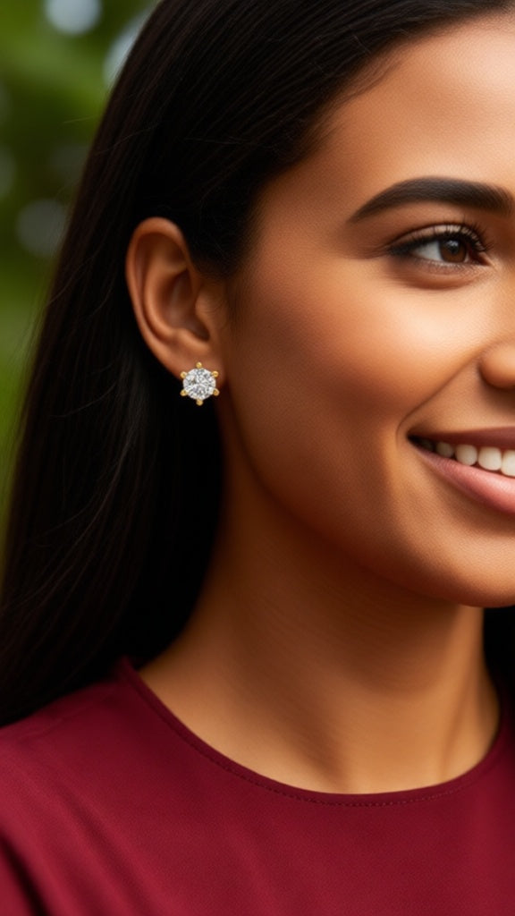 3 mm vergulde solitaire oorbellen