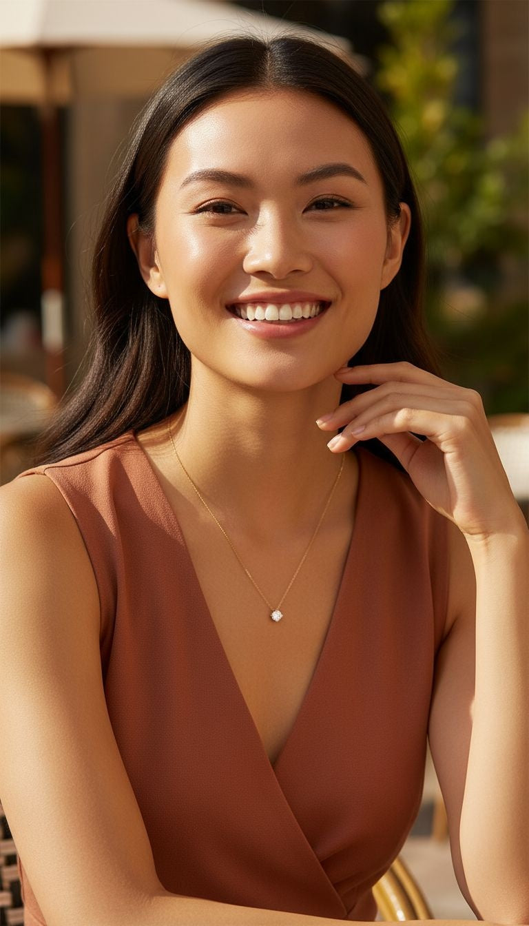 VERGULDE SOLITAIRE KETTING