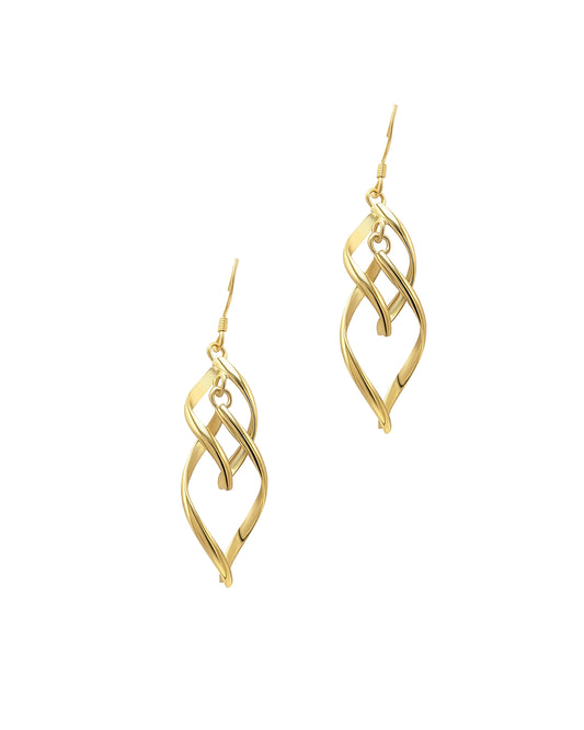 Boucles d'oreilles en plaqué or spirales pendantes