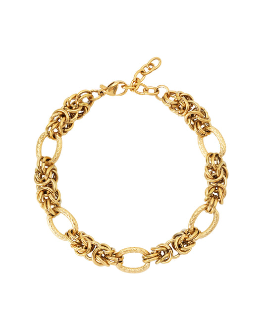 Bracelet en acier doré maillons ovales