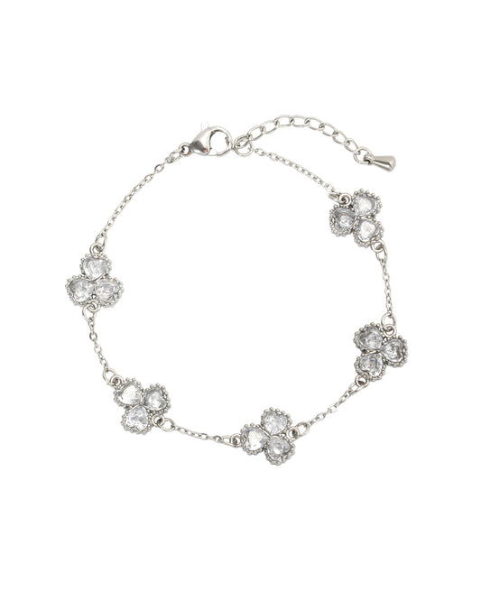 Bracelet en acier motif coeur en fleur