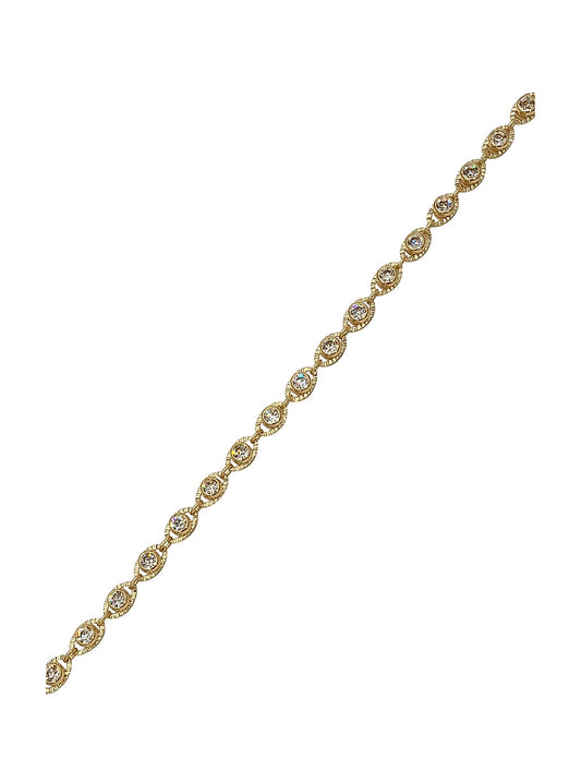 Gold-plated eye motif bracelet with stone