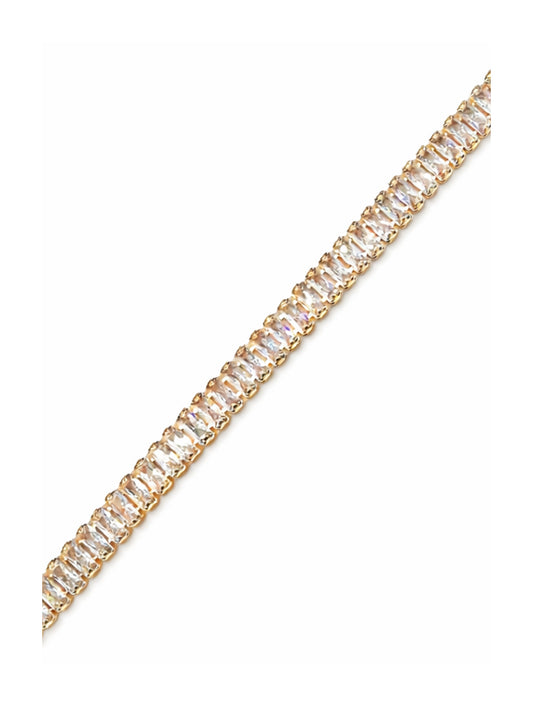 Gold plated river bracelet with rectangular stones