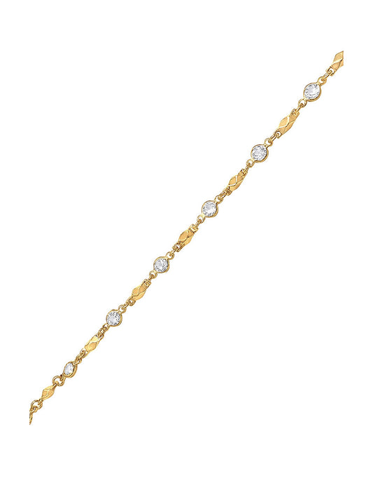 Gold plated bracelet with fancy motifs and stones