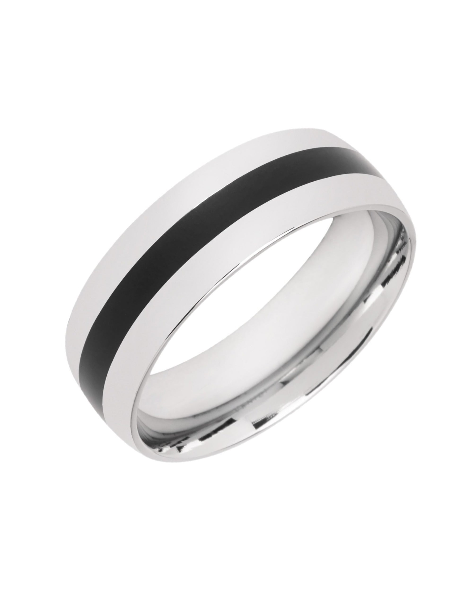 BAGUE EN ACIER LIGNE NOIRE