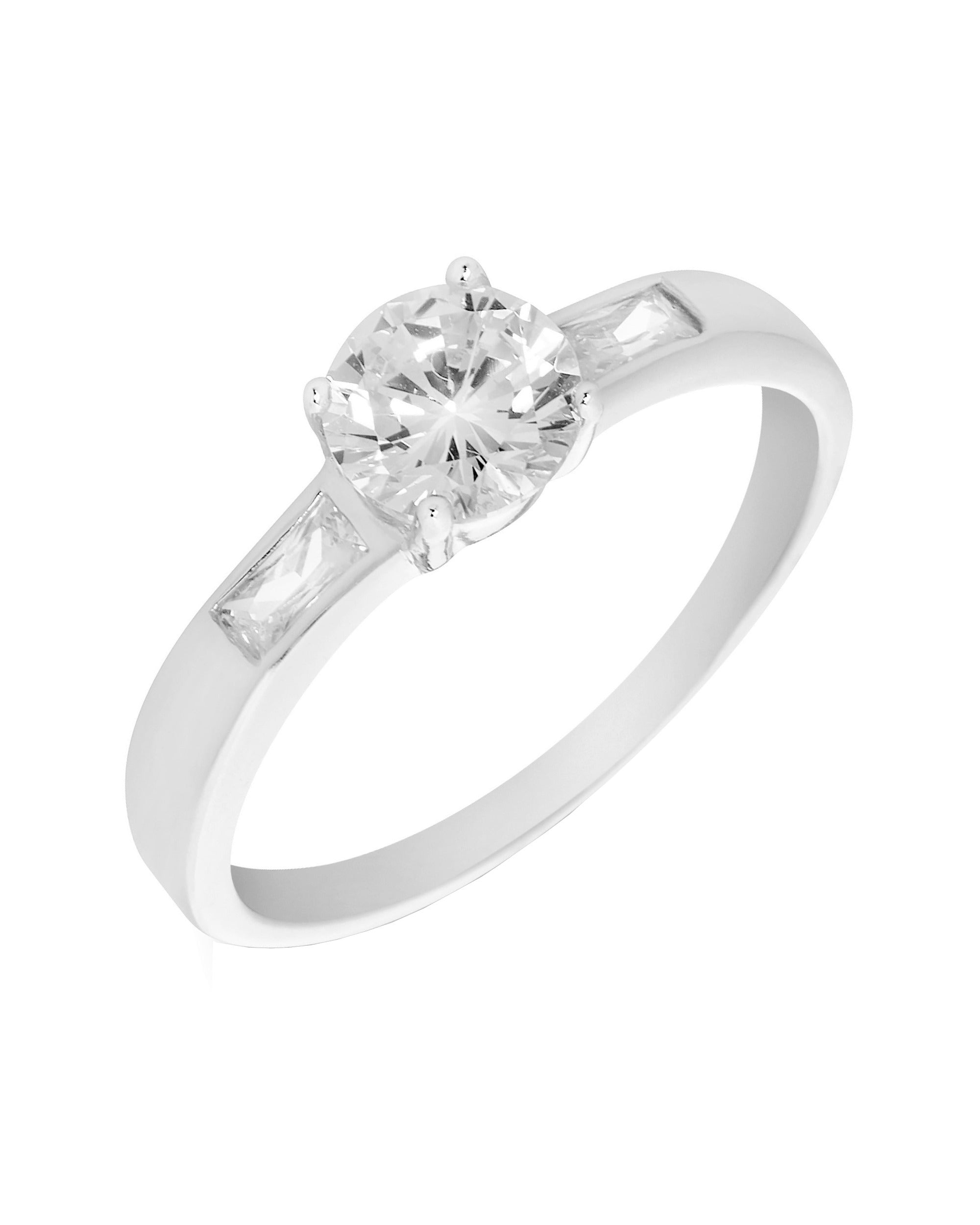 BAGUE EN ARGENT SOLITAIRE 6 MM
