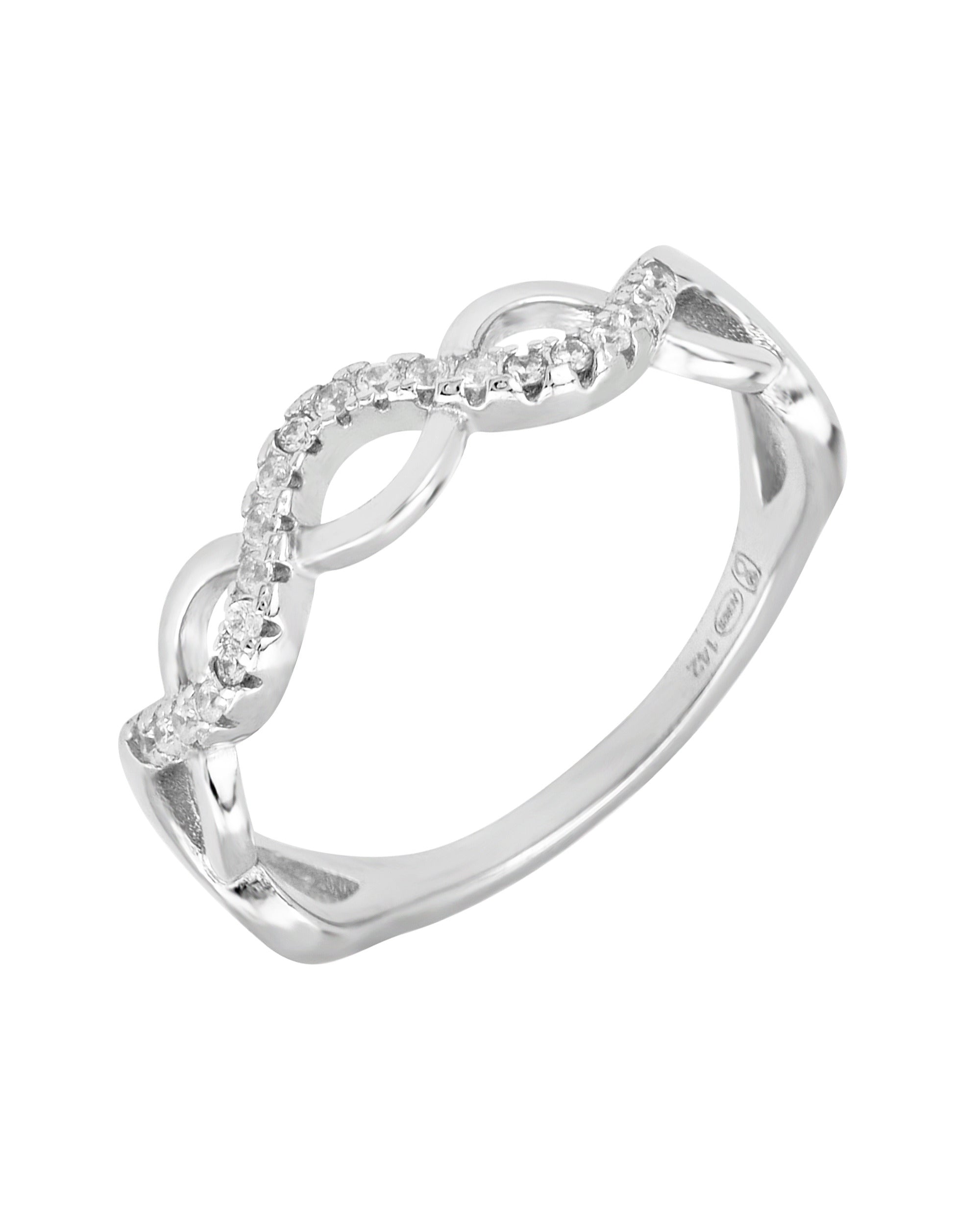 Bague VENIZI en argent ondulations et pierres