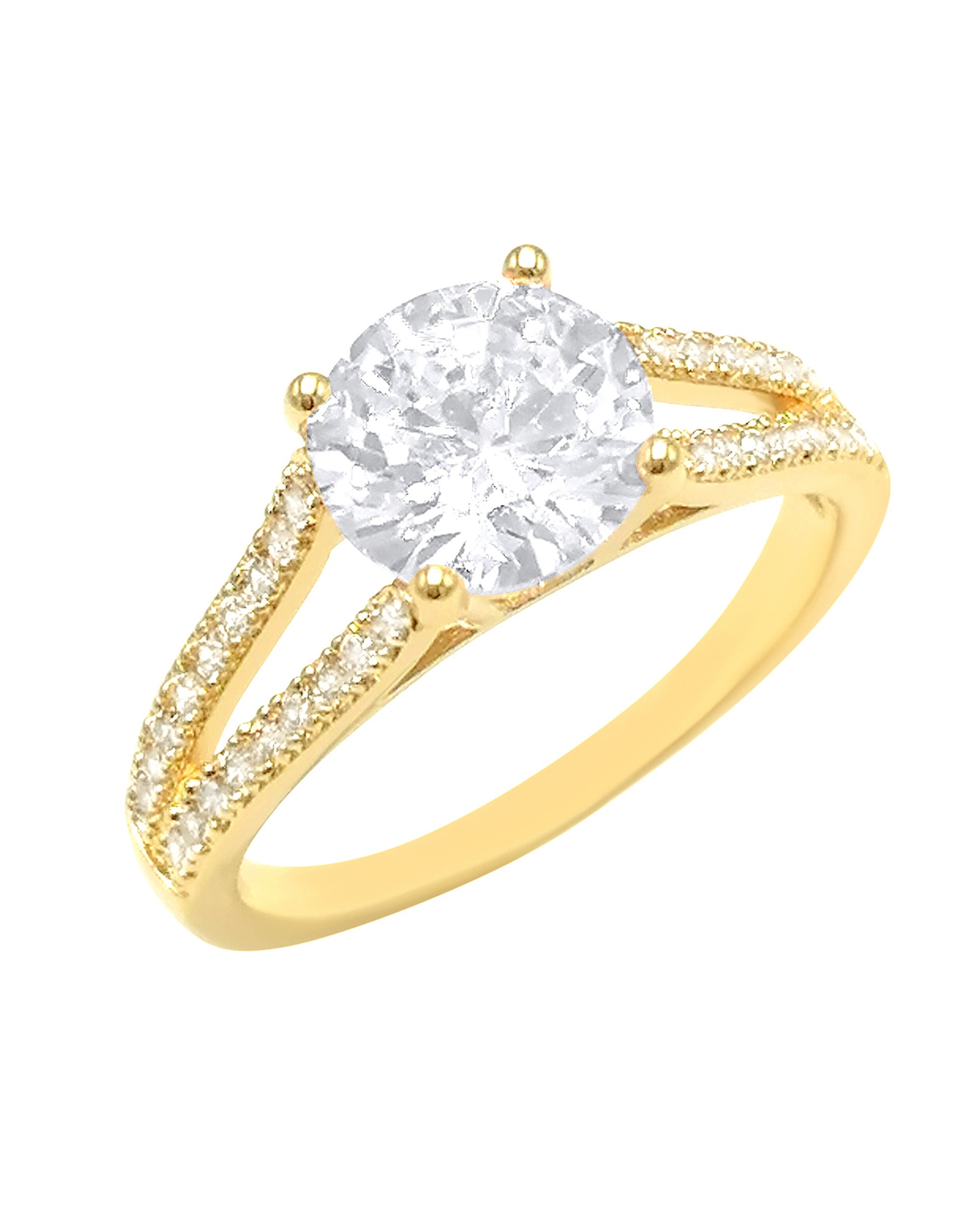 BAGUE EN PLAQUE OR SOLITAIRE 8 MM