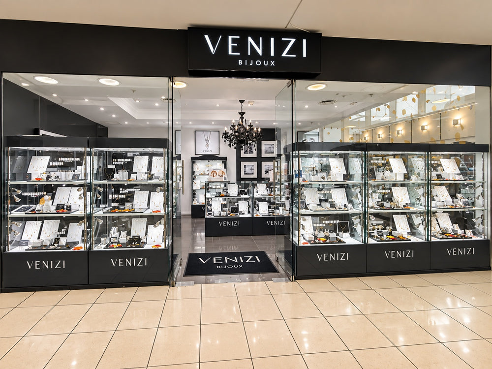Façade extérieure de la bijouterie Venizi au Shopping Cora Anderlecht