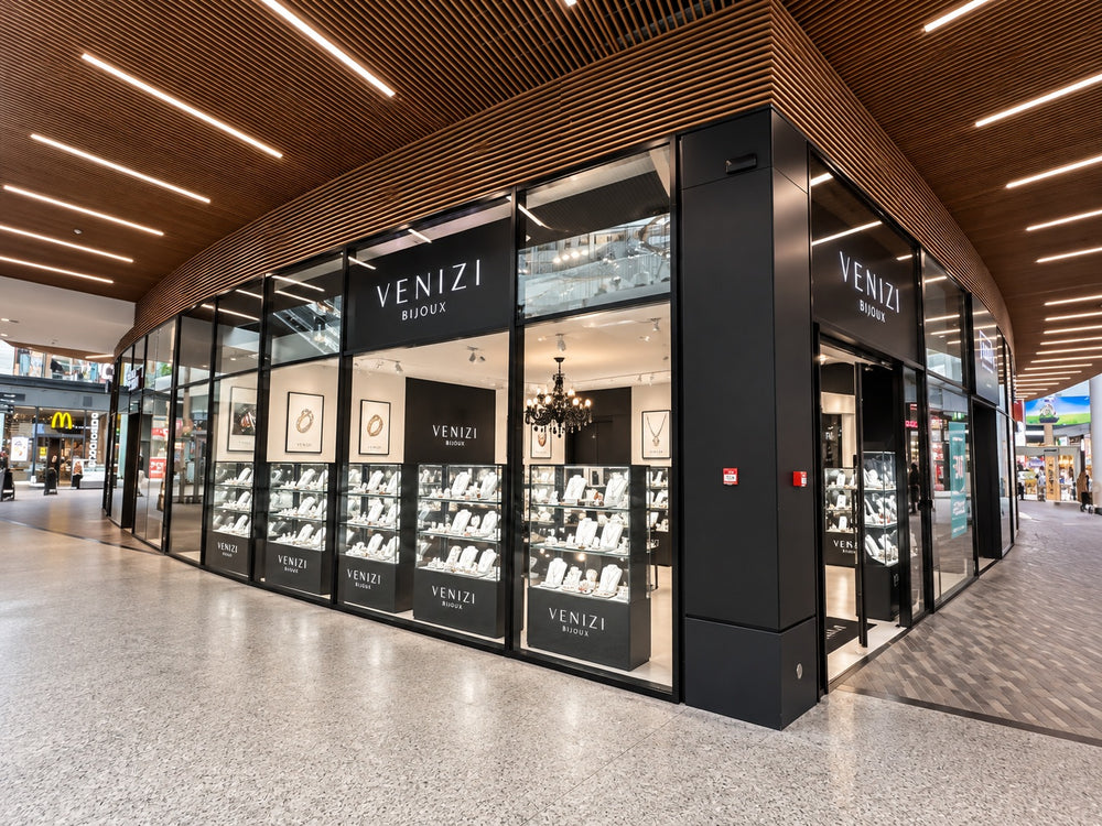 Exterior of the Venizi jeweller at Docks Bruxsel in Brussels