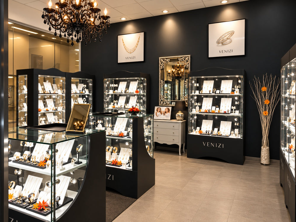 Intérieur de la bijouterie Venizi avenue Fonsny à la gare de Bruxelles-Midi