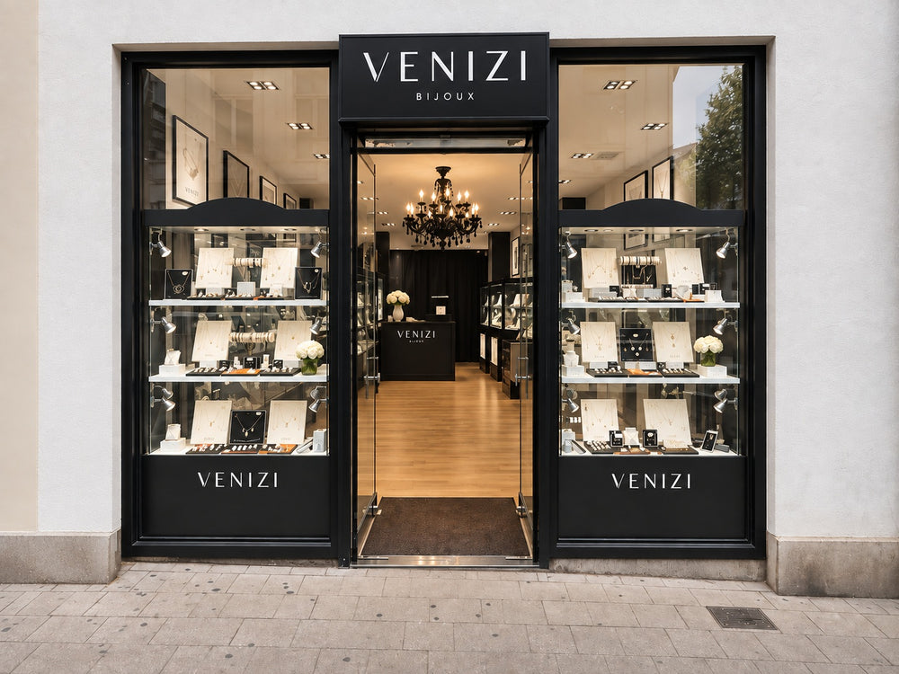 Intérieur de la bijouterie Venizi rue Vanderkindere à Uccle