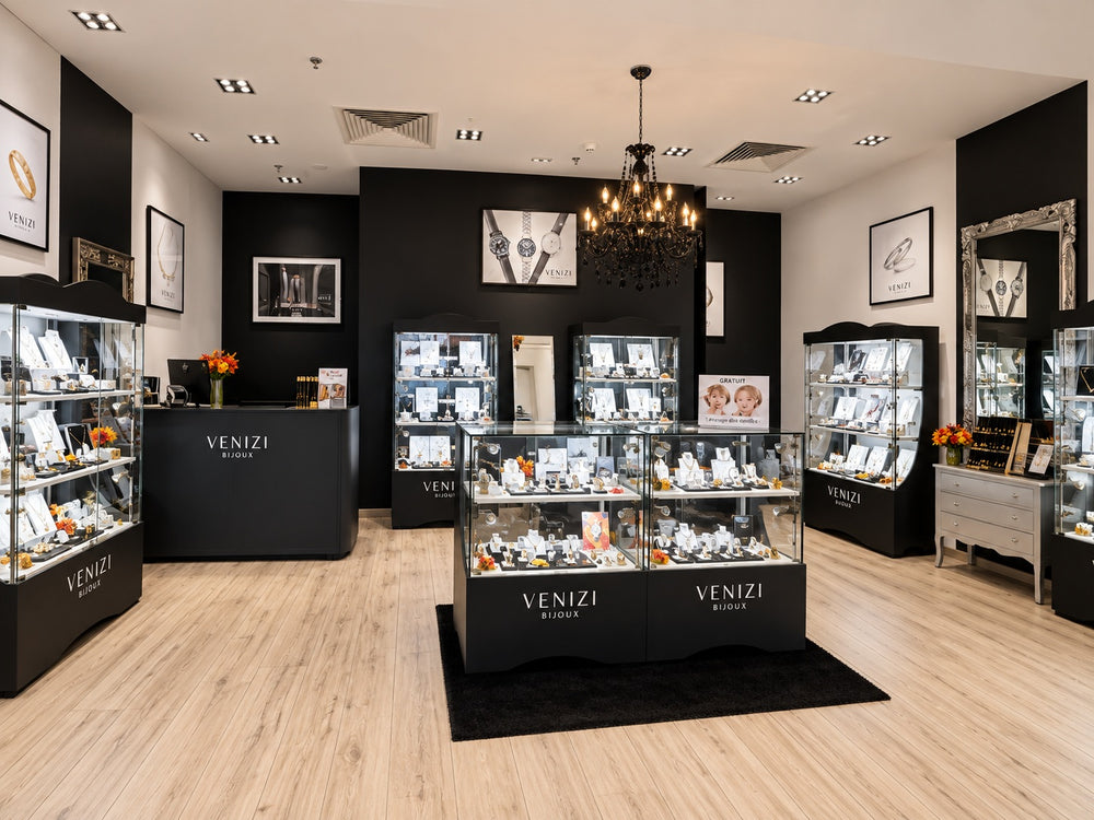 Intérieur de la bijouterie Venizi dans la Galerie Saint-Lambert