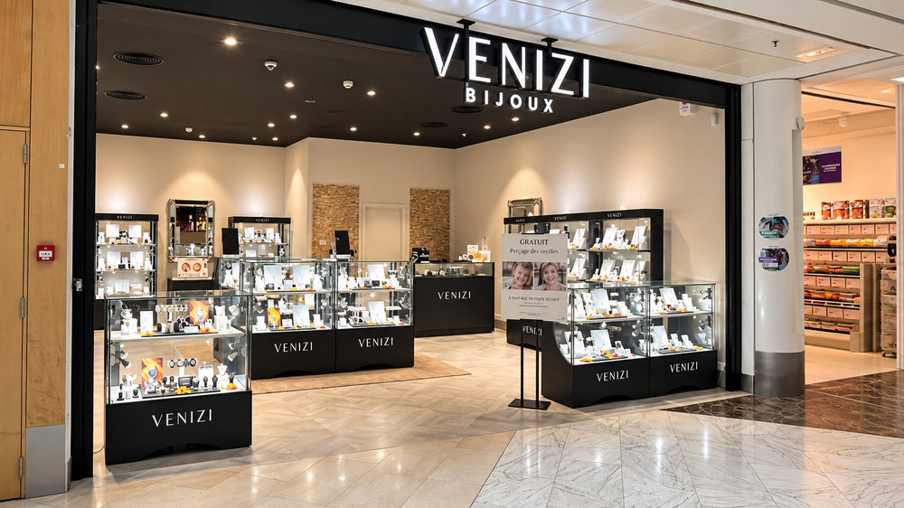 Façade extérieure de la bijouterie Venizi au centre L'Esplanade à Louvain-la-Neuve