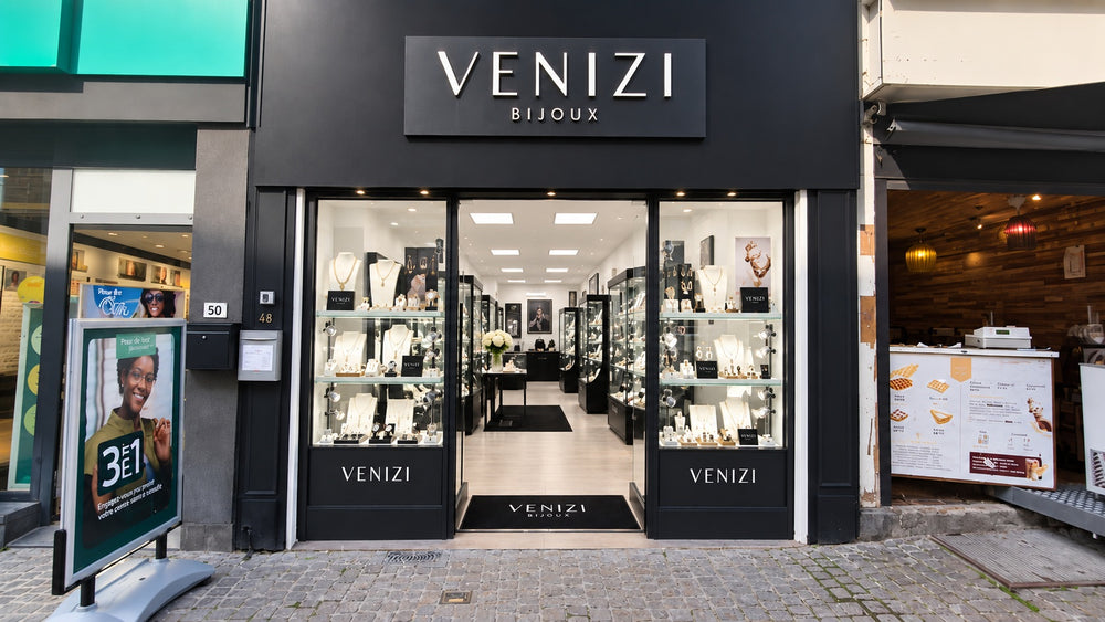 Façade extérieure de la bijouterie Venizi Grand Rue à Mons