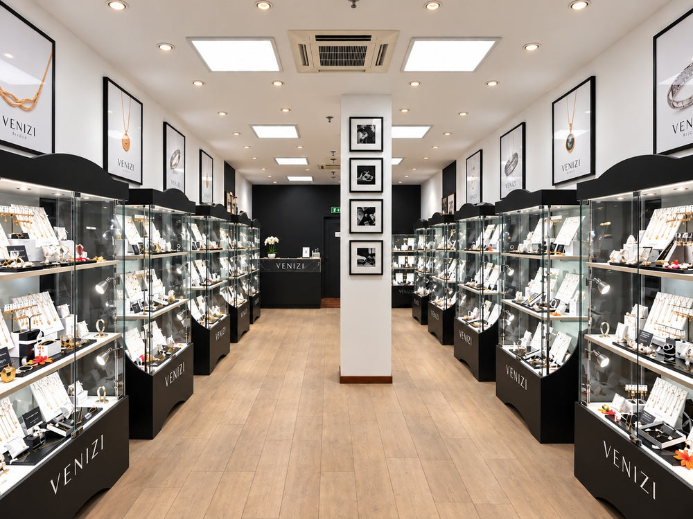 Interior of the Venizi jeweller at Le Douaire in Ottignies