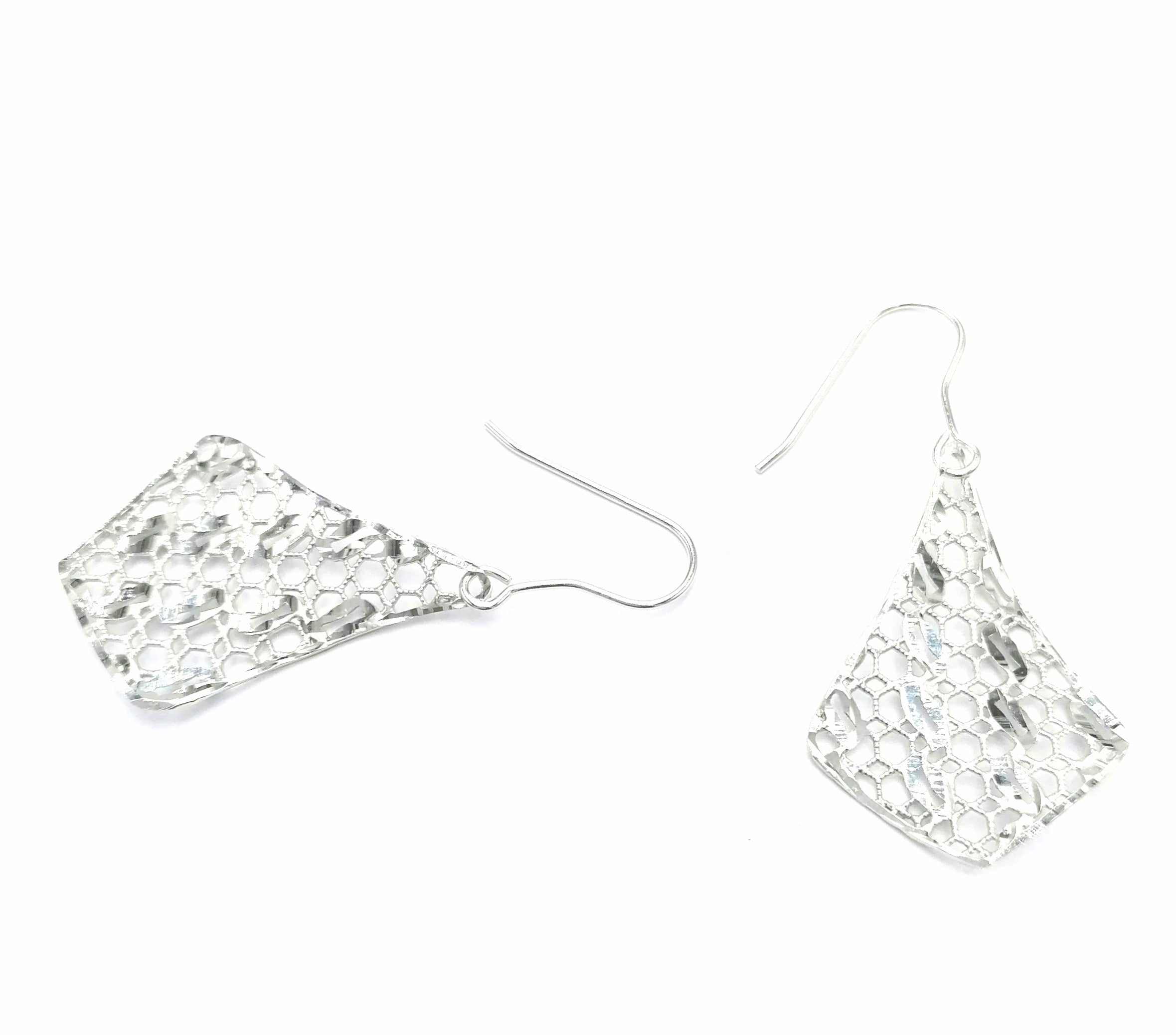 BOUCLES D'OREILLES EN ARGENT LOSANGE