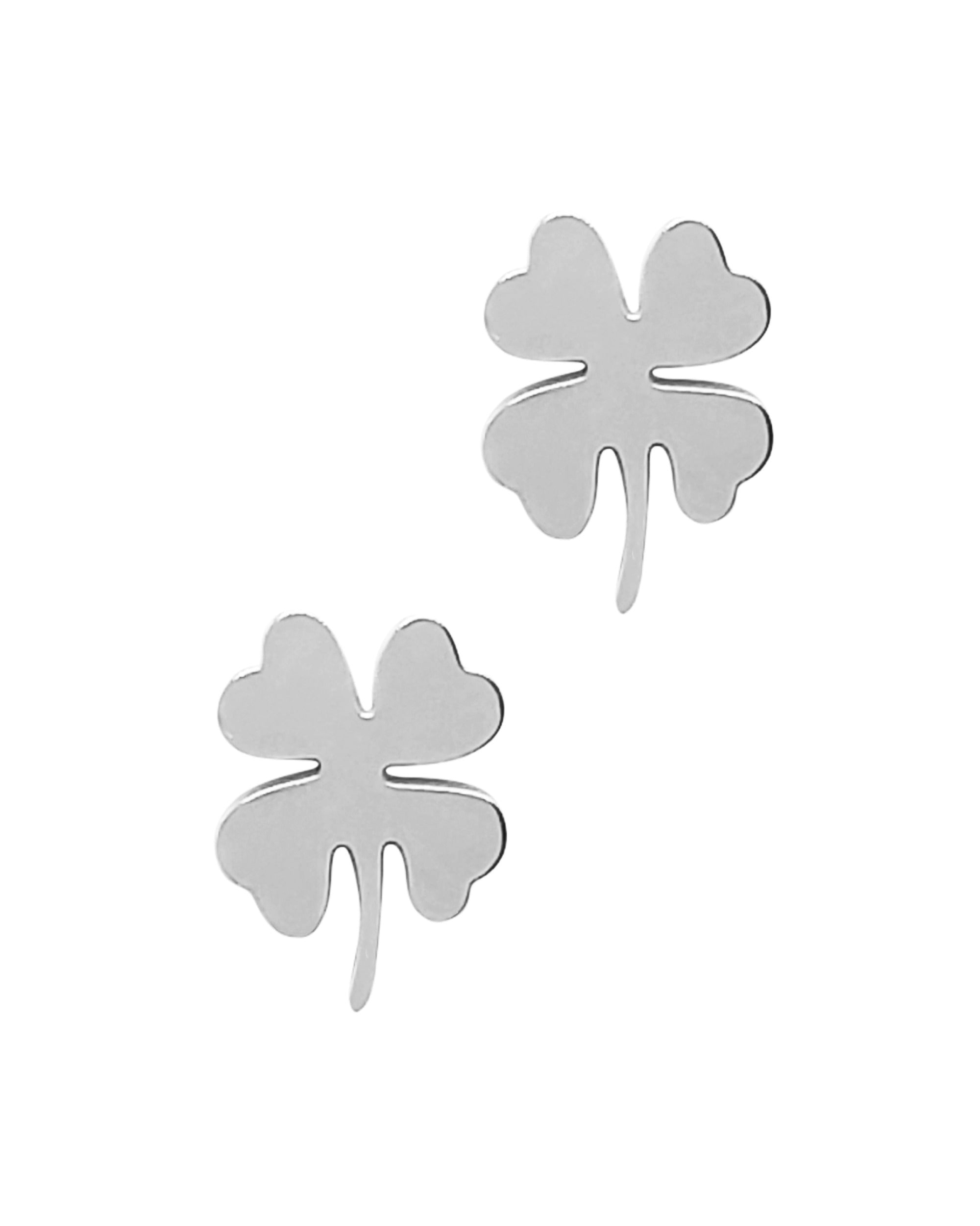 BOUCLES D'OREILLES EN ACIER TREFLES