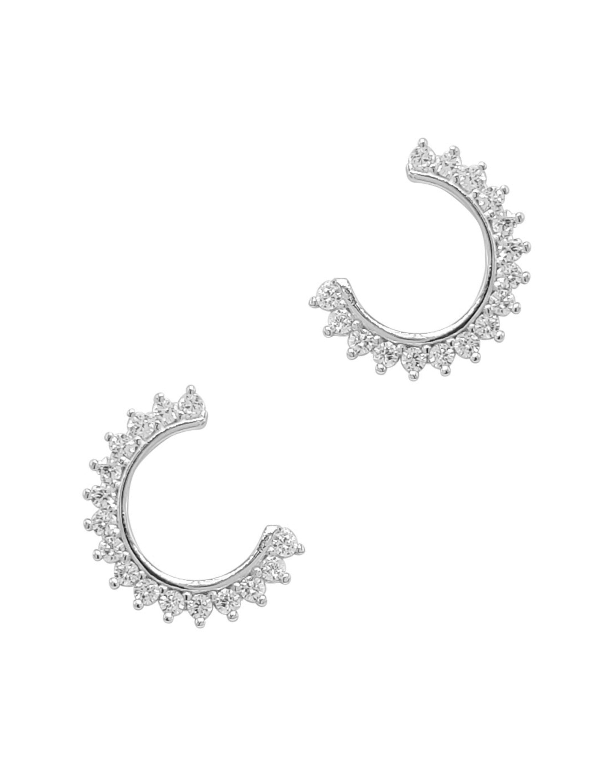 BOUCLES D'OREILLES EN ARGENT CERCLE OUVERT AVEC PIERRES