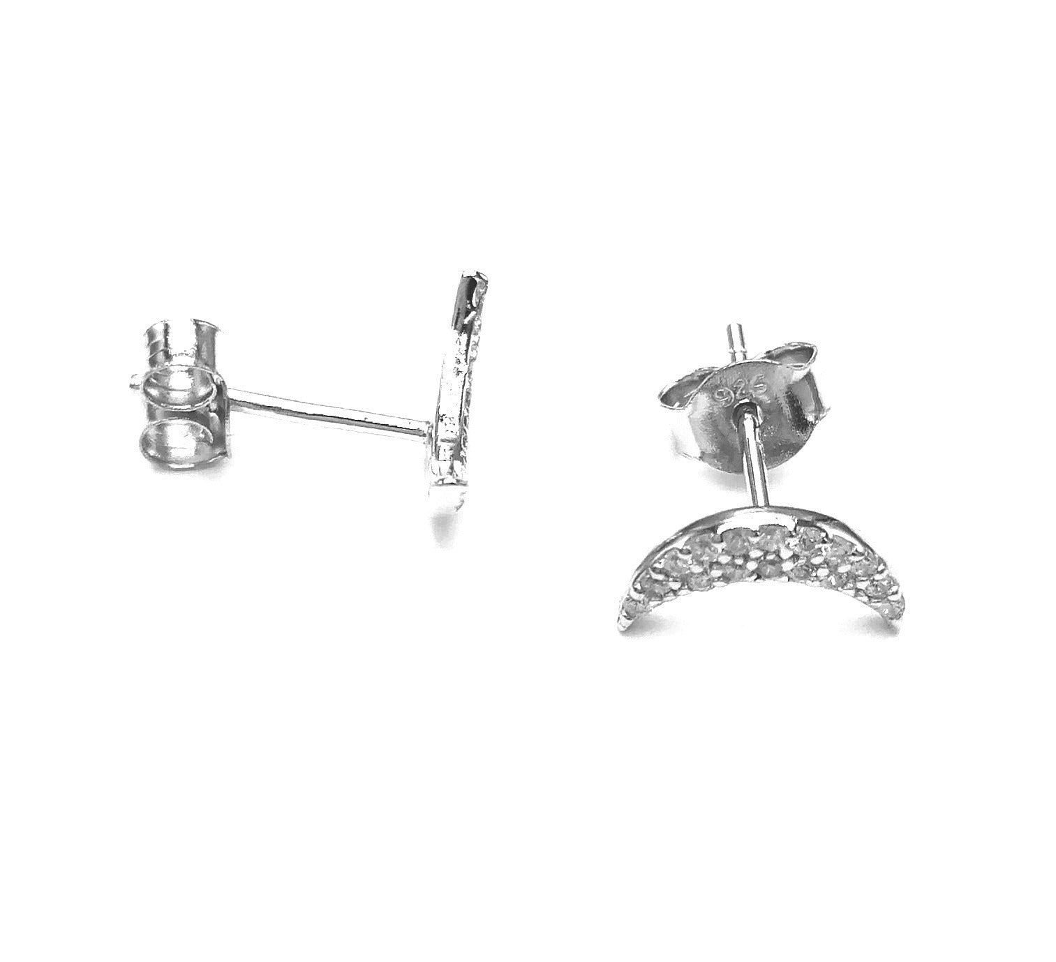 BOUCLES D'OREILLES EN ARGENT DEMI-LUNE