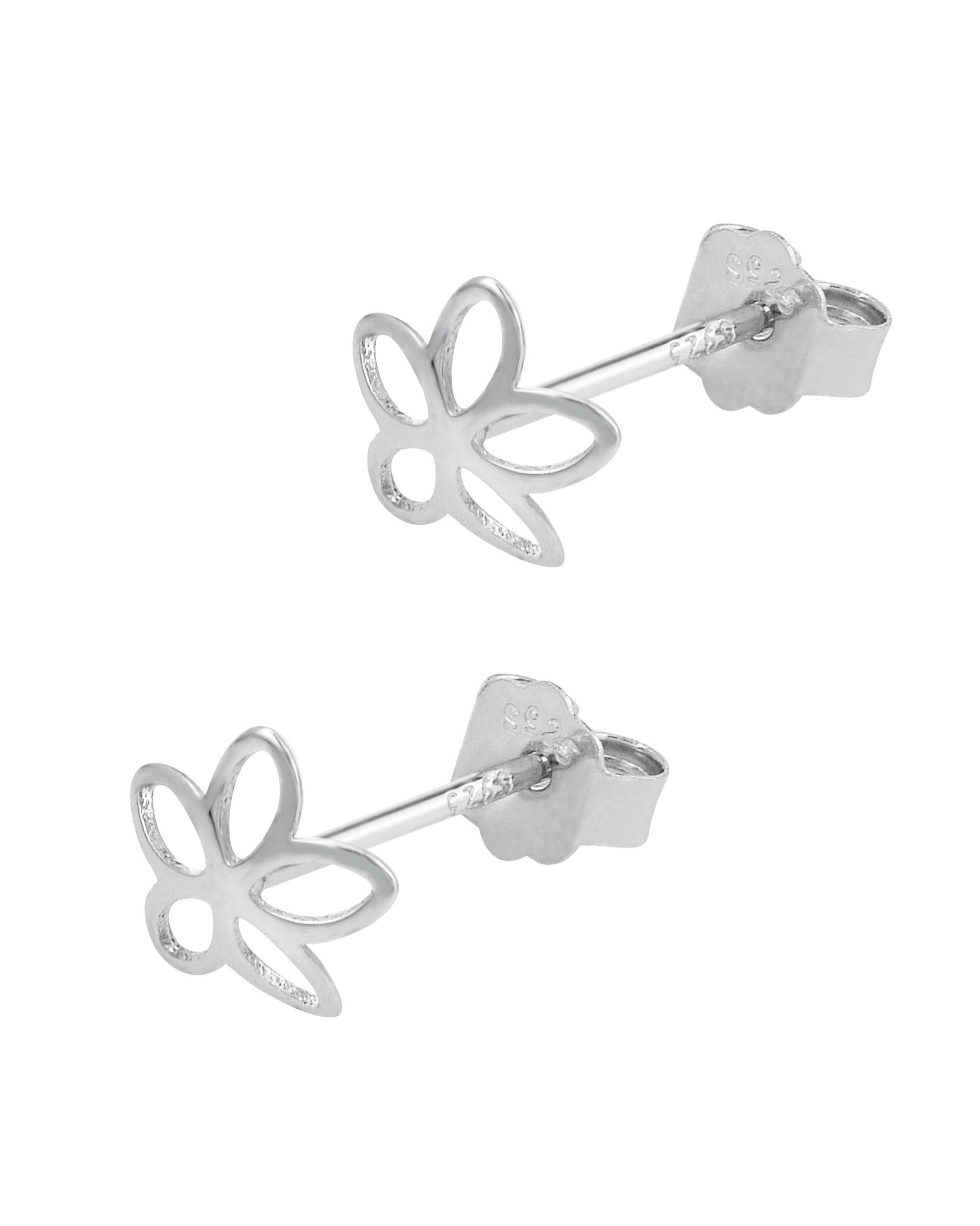 Boucles d'oreilles pour femme en argent en forme de fleur